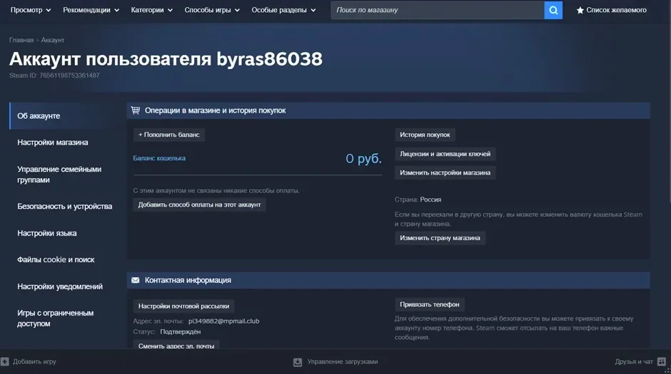 Російський аккаунт Steam журналістки NGL.media, придбаний на посередницькій платформі FanPay (скріншот) (Фото: ngl.media)