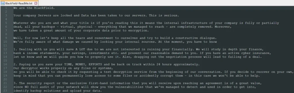 Фрагмент Ransom note