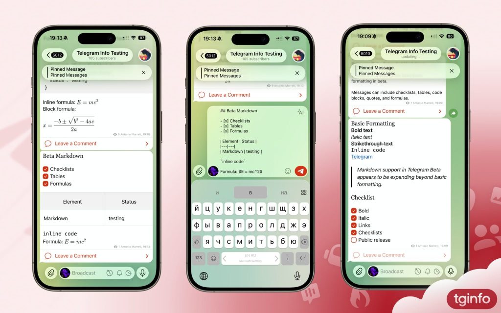 У Telegram з'являться заголовки, таблиці та формули