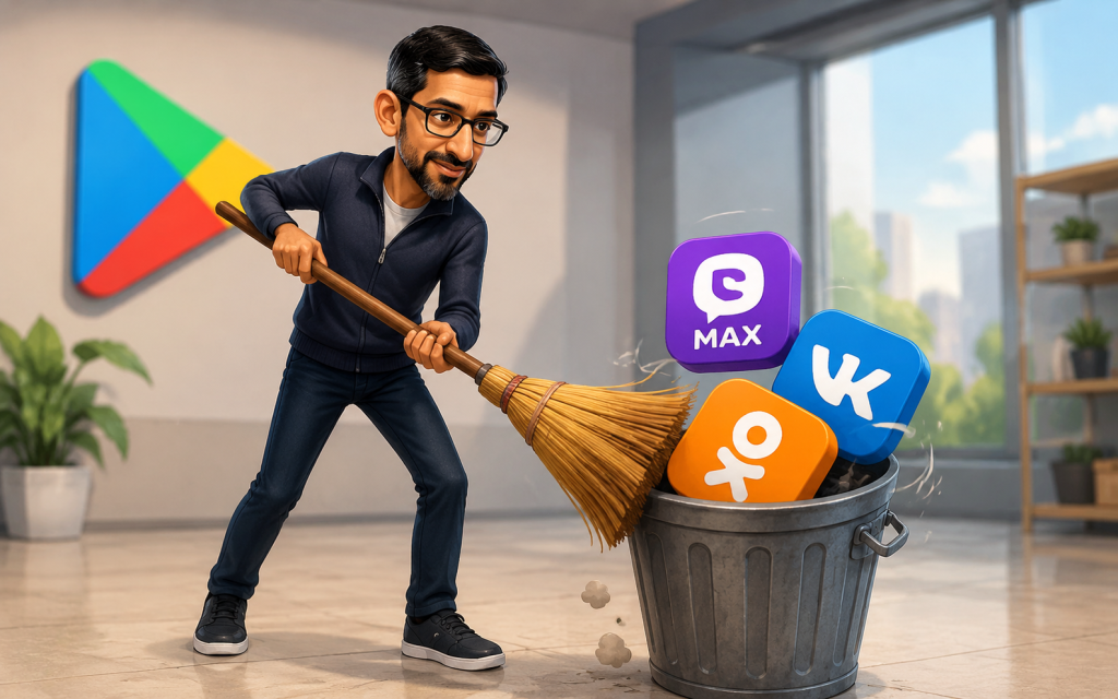 Google Play нарешті видалив з каталогу російські програми: месенджер MAX, «ВКонтакте» і «Одноклассники»